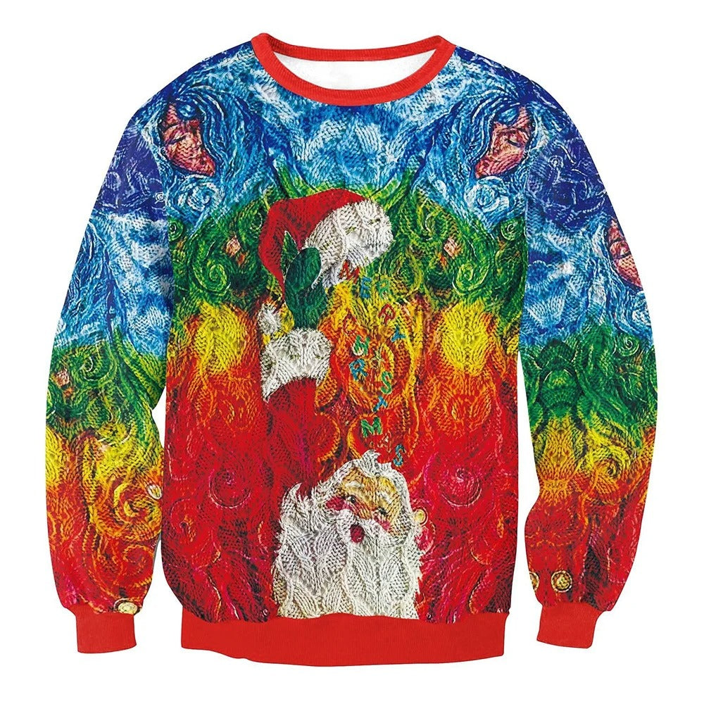 Tæt siddende julesweater - herresweater med rund hals til højtiderne