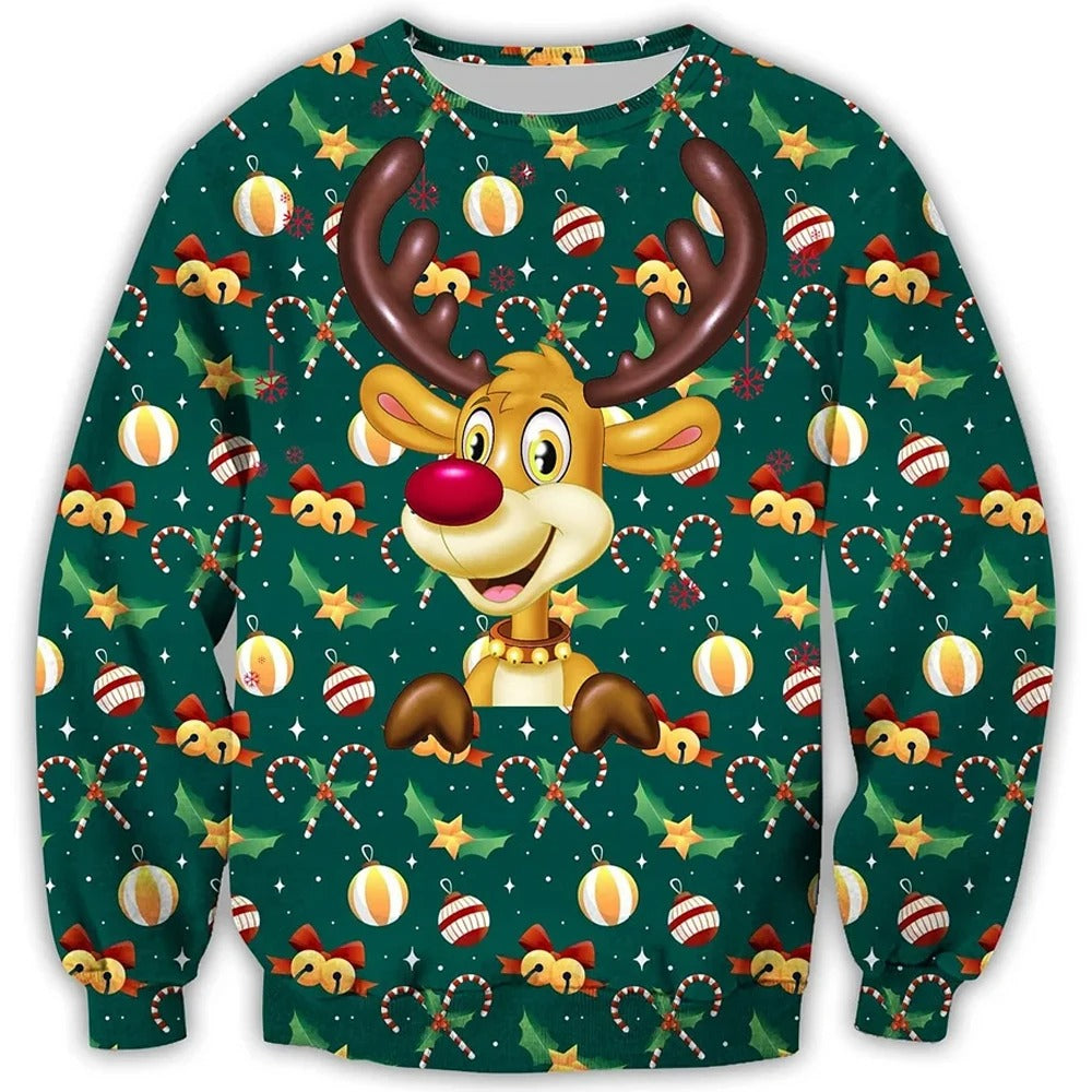 Tæt siddende julesweater - herresweater med rund hals til højtiderne