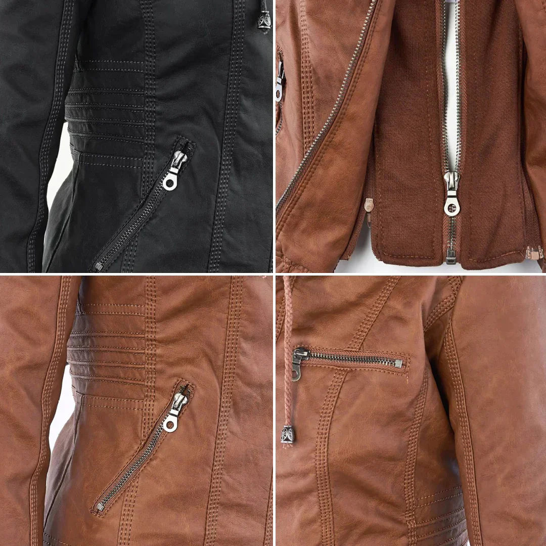 Adalia | Stylische Motorradjacke mit Kapuze