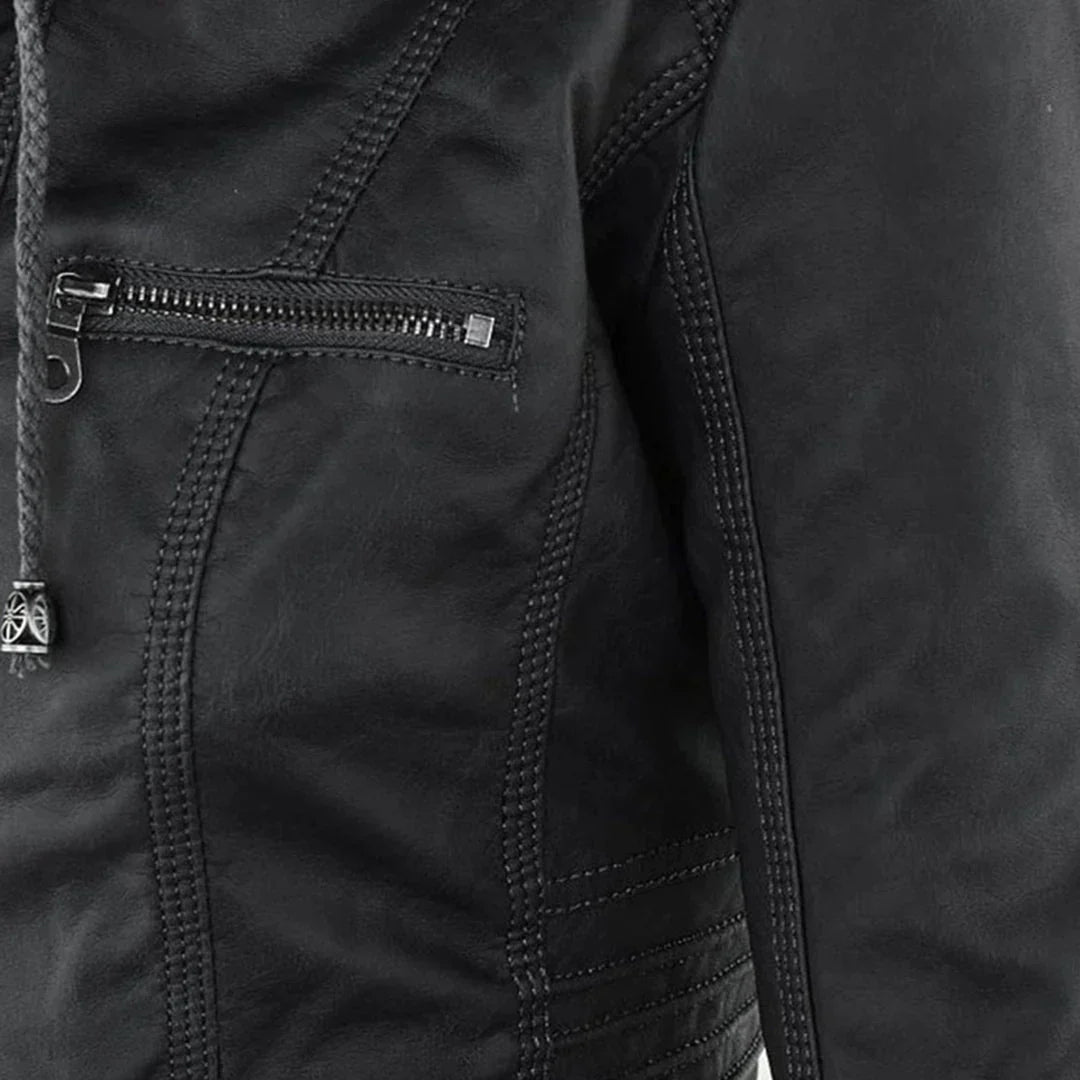 Adalia | Stylische Motorradjacke mit Kapuze