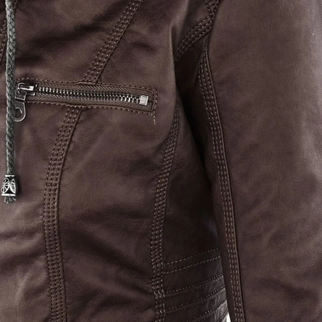 Adalia | Stylische Motorradjacke mit Kapuze
