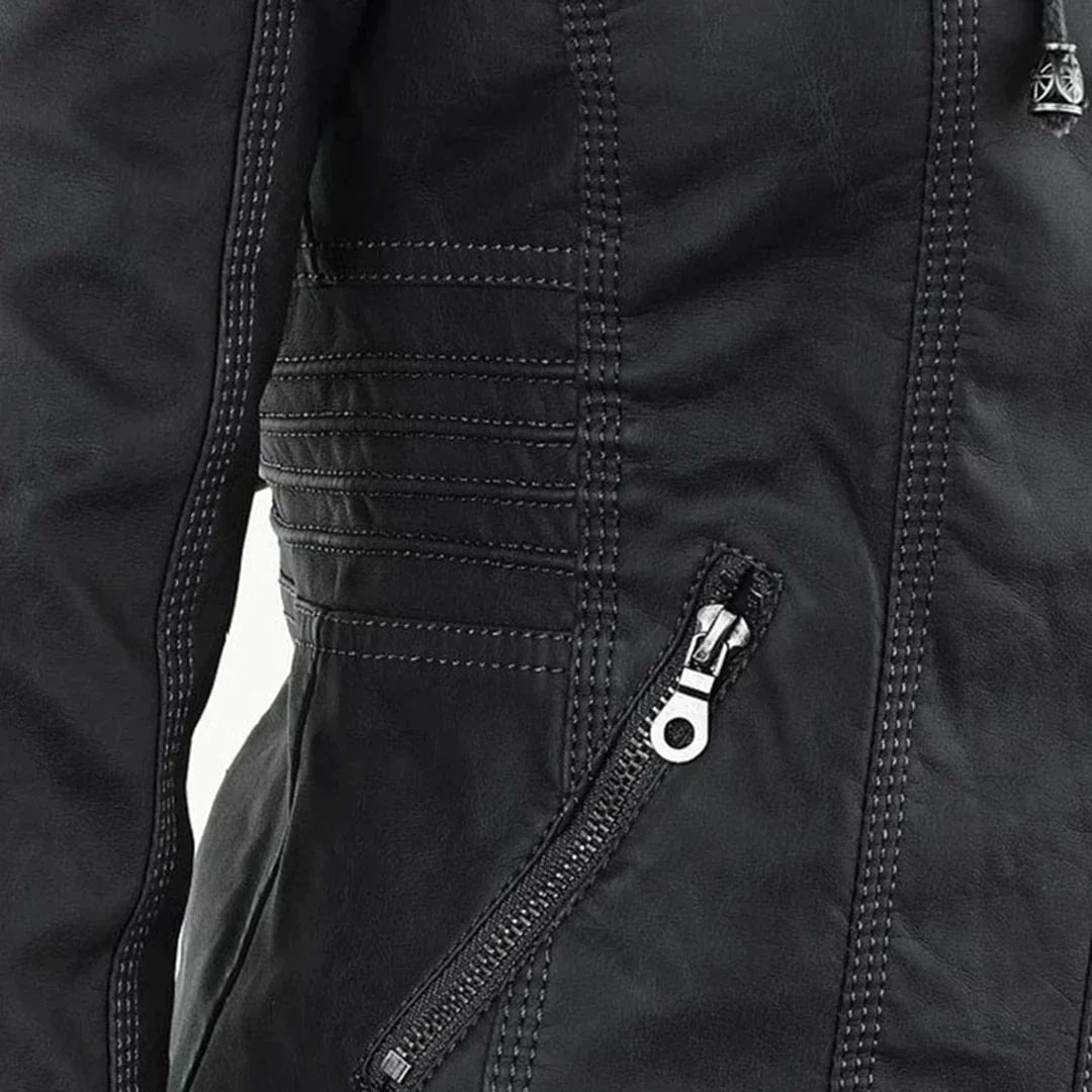 Adalia | Stylische Motorradjacke mit Kapuze