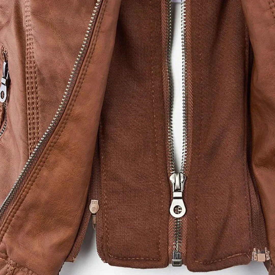 Adalia | Stylische Motorradjacke mit Kapuze