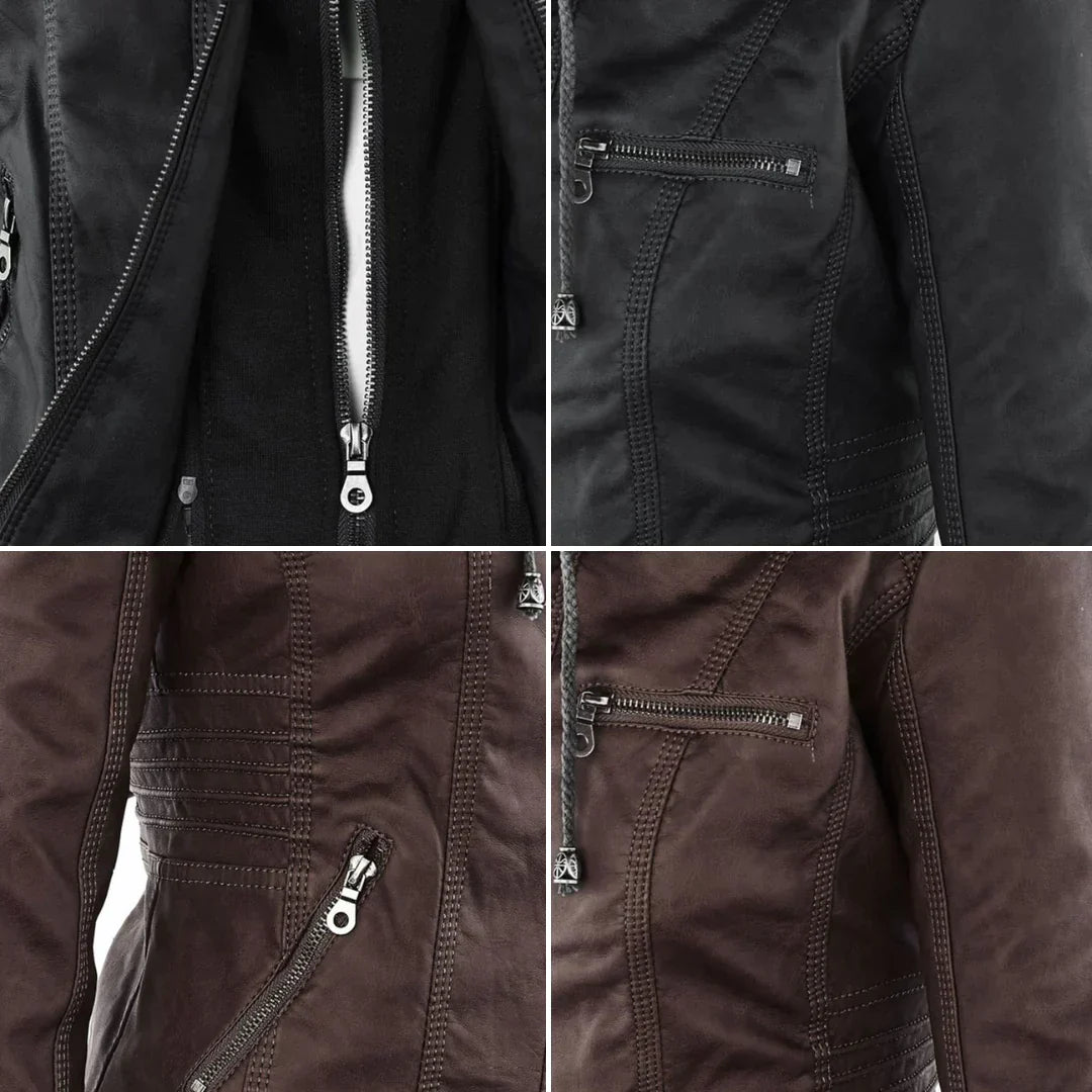 Adalia | Stylische Motorradjacke mit Kapuze