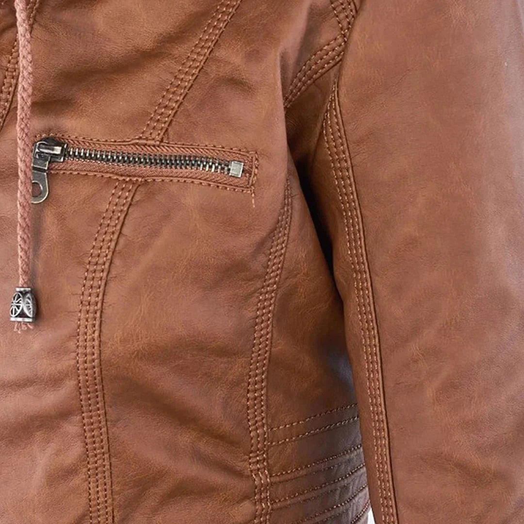 Adalia | Stylische Motorradjacke mit Kapuze