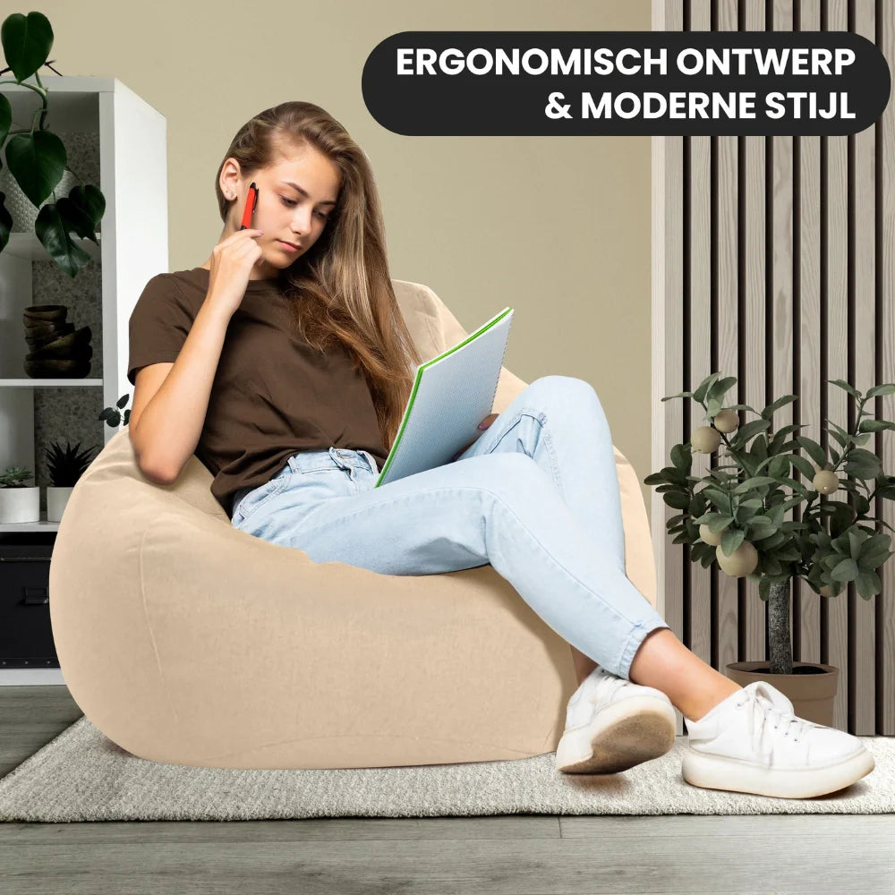 Linumo – Sitzsack Leinen ergonomisch – ideal für Zuhause