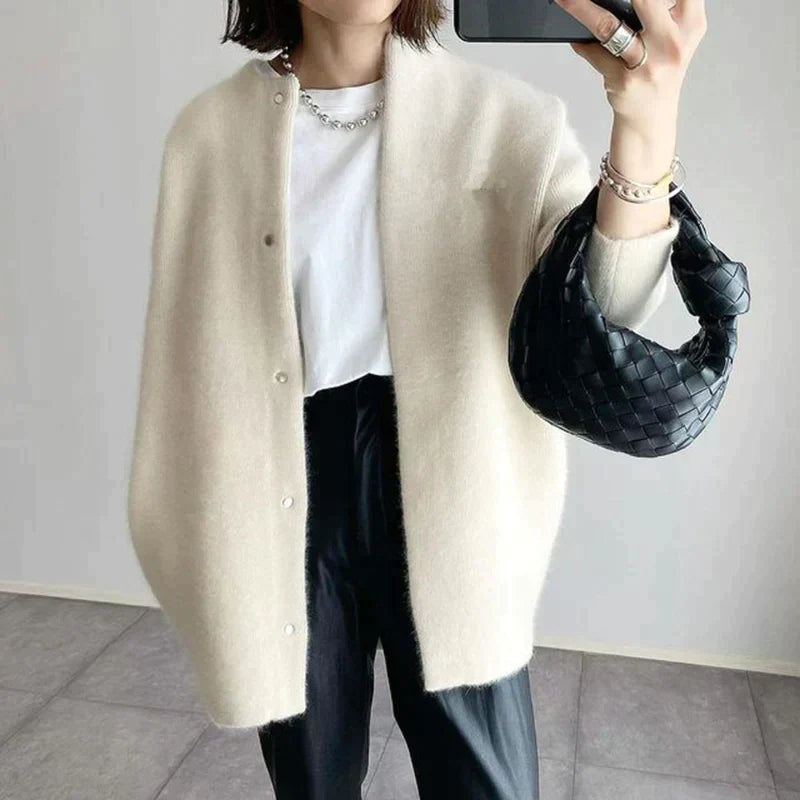 Cardigan a maniche lunghe a coste Julienne