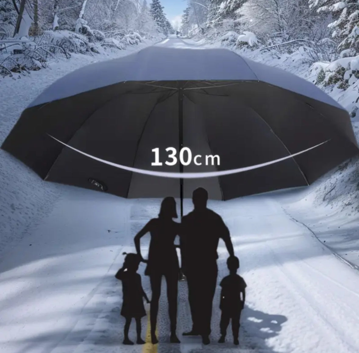 Devako XXL Knirps 3-Personen Regenschirm - 130 cm Spannweite, faltbar, winddicht