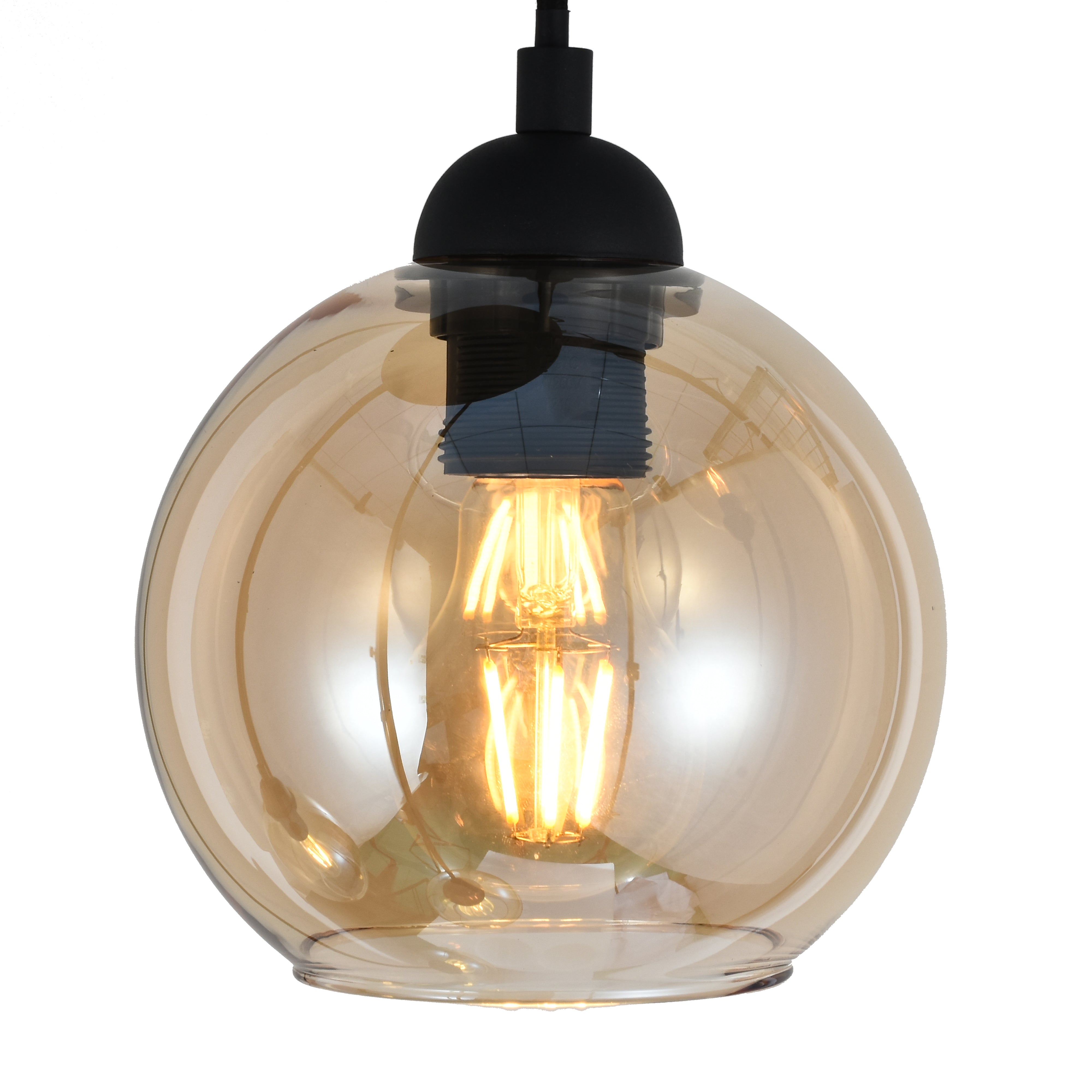 Industrielle 4-flammige Pendelleuchte Amber – Warme Lichtwirkung & zeitloser Stil