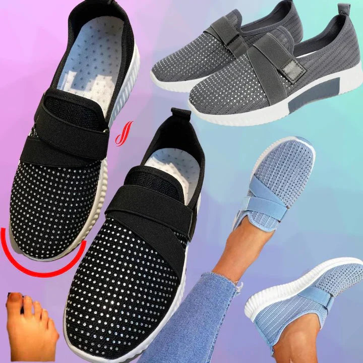 Damen Slip-On Sneaker mit Klettverschluss – Leicht & modisch