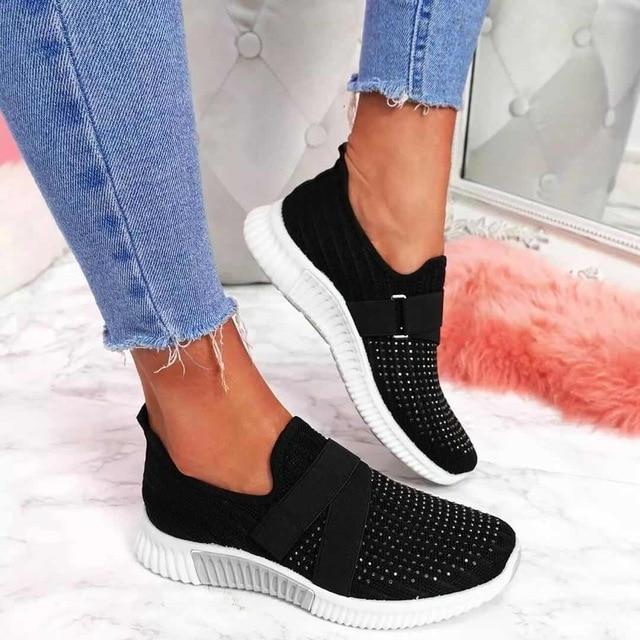 Damen Slip-On Sneaker mit Klettverschluss – Leicht & modisch