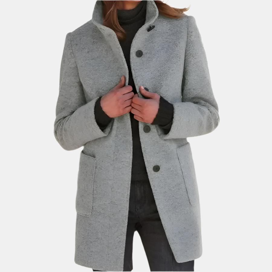 Eleganter Damenmantel mit Kragen – Stretch-Komfort & Stil
