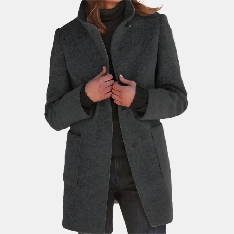 Eleganter Damenmantel mit Kragen – Stretch-Komfort & Stil