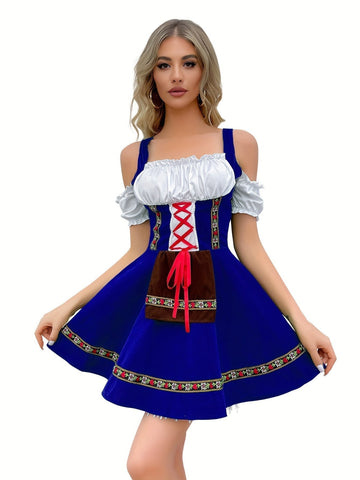 LieblichTracht – Schulterfreies Baumwoll-Dirndl – Elegant für Wiesn & Feste