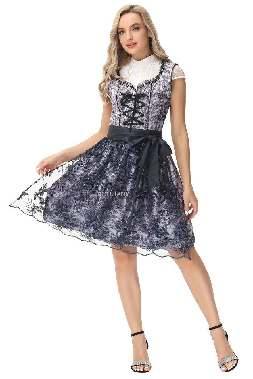 TrachtenHerz – Damen Dirndl Baumwolle figurbetont – Traditionell & Festlich