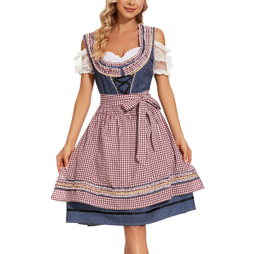 Almrausch – Damen Dirndl Baumwolle kariert – Traditionell & Modern für Feste