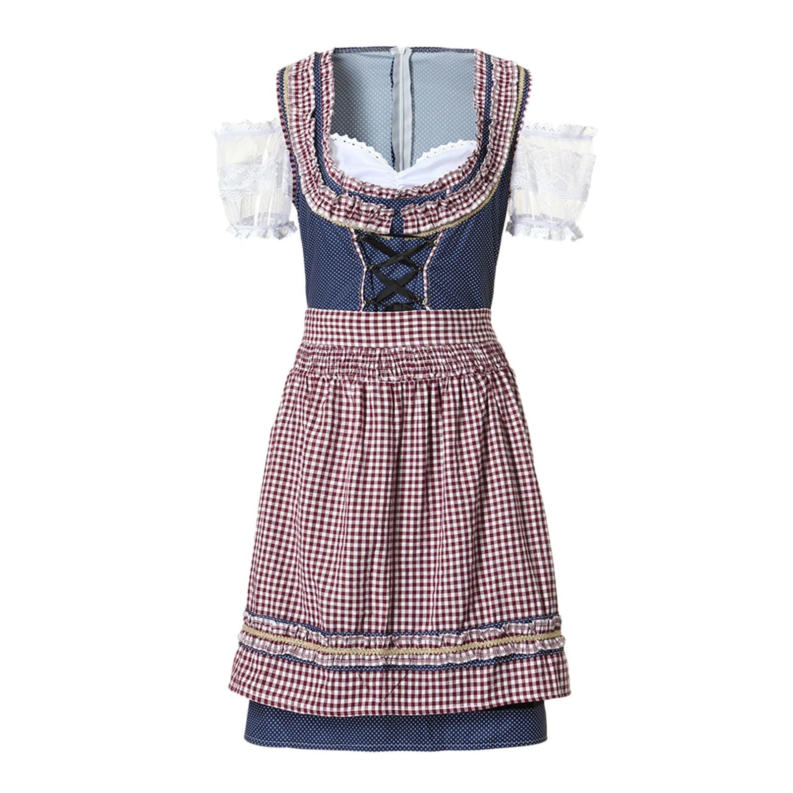 Almrausch – Damen Dirndl Baumwolle kariert – Traditionell & Modern für Feste