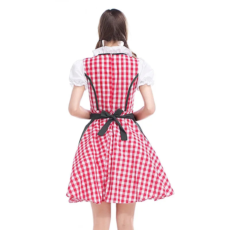 AlpenMoment – Damen Dirndl Baumwolle mit Schürze – Für Oktoberfest & Feste