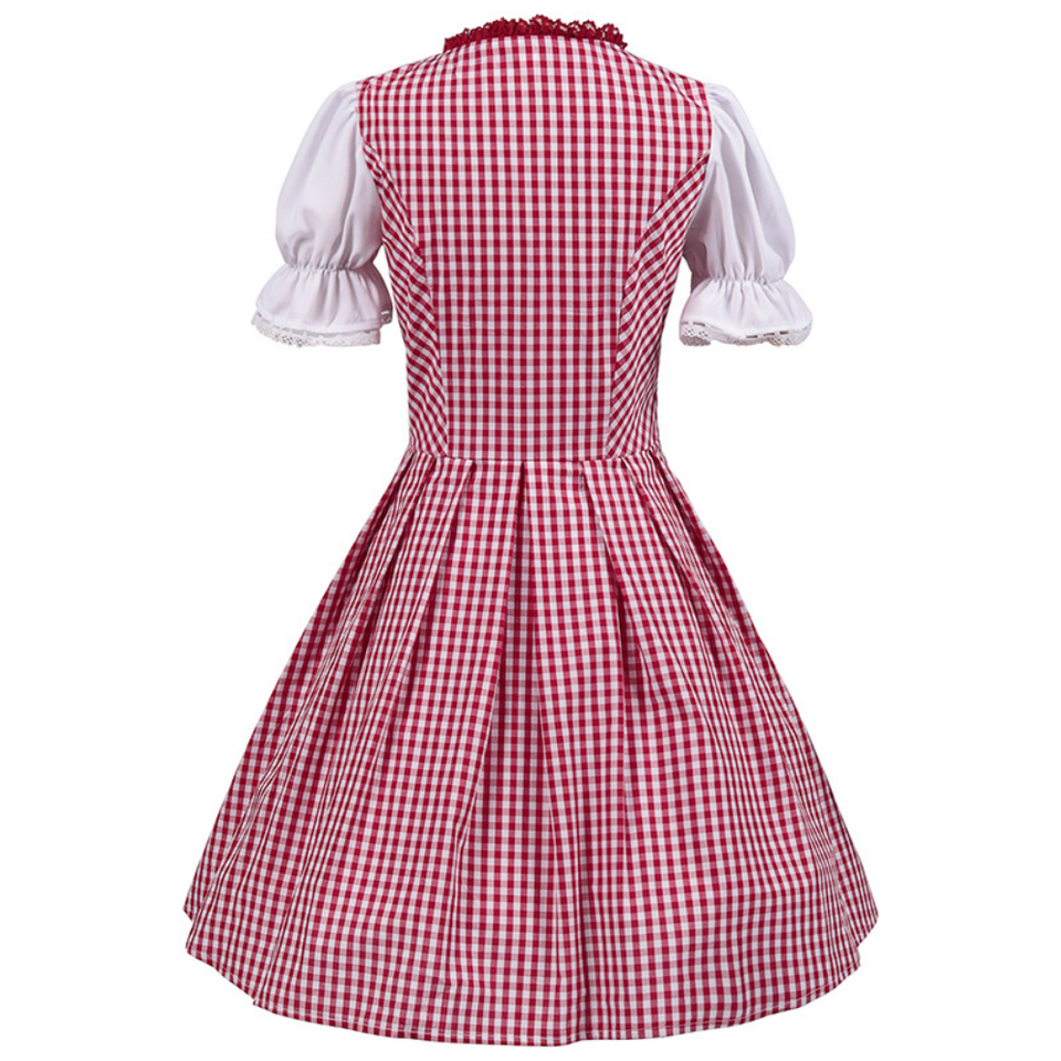 HeimatLiebe – Damen Dirndl kariert mit Rüschen – Traditionell & Festlich