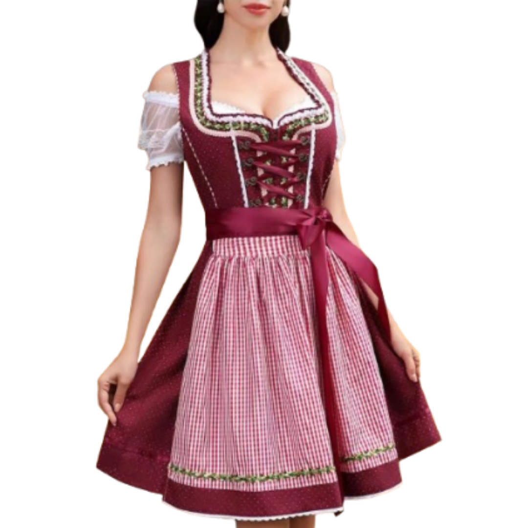 AlpenBrise – Damen Dirndl Polyester elegant – Für Oktoberfest & Hochzeit