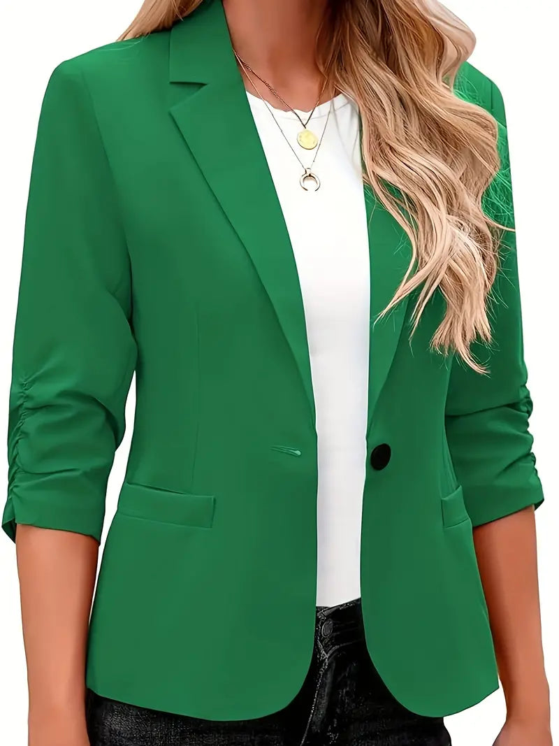 Eleganter langärmeliger Blazer mit Revers und Knopf - Marli