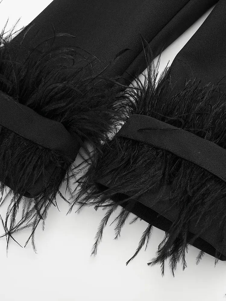 Schwarzer Blazermantel aus Vintage-Satin für Frauen - Yalinda