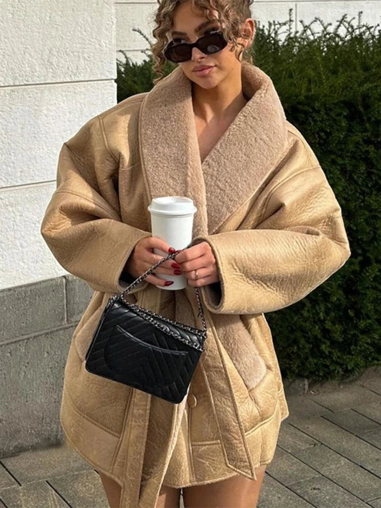 Amanda | Jacke aus dickem, plüschigem Leder