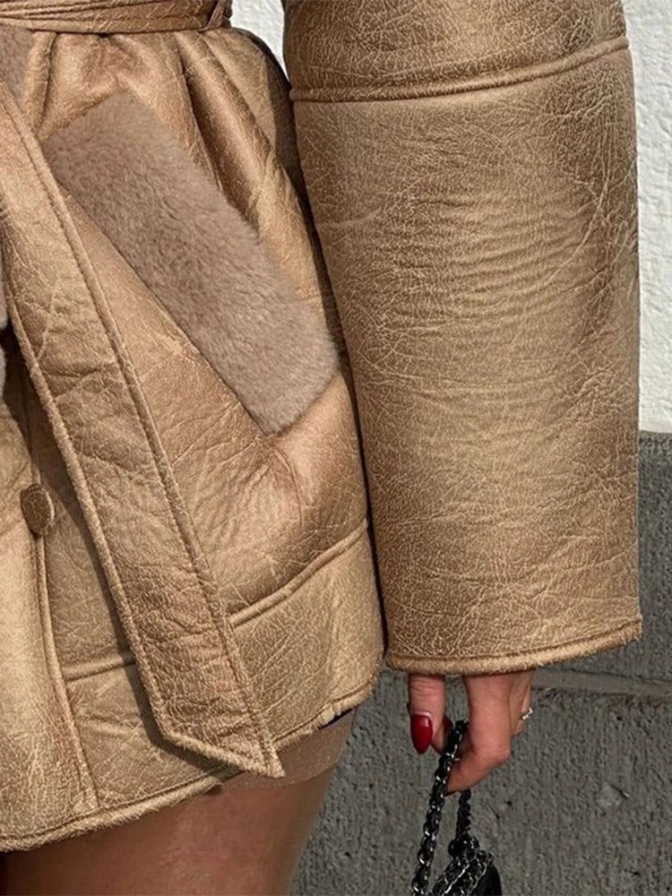 Amanda | Jacke aus dickem, plüschigem Leder