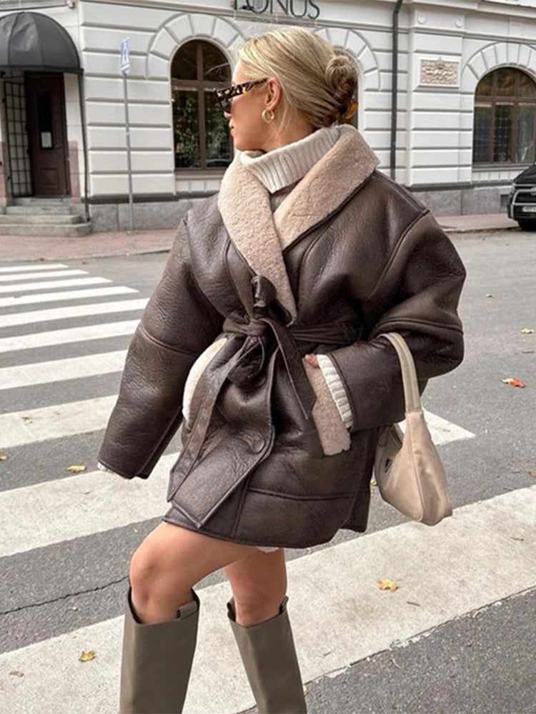 Amanda | Jacke aus dickem, plüschigem Leder