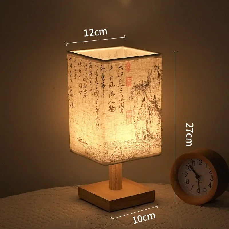 Lampe de table LED dimmable de style chinois pour chambre à coucher
