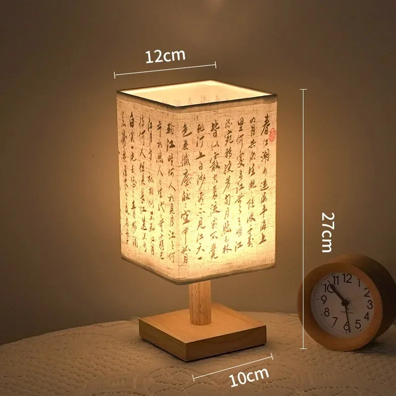 Lampe de table LED dimmable de style chinois pour chambre à coucher