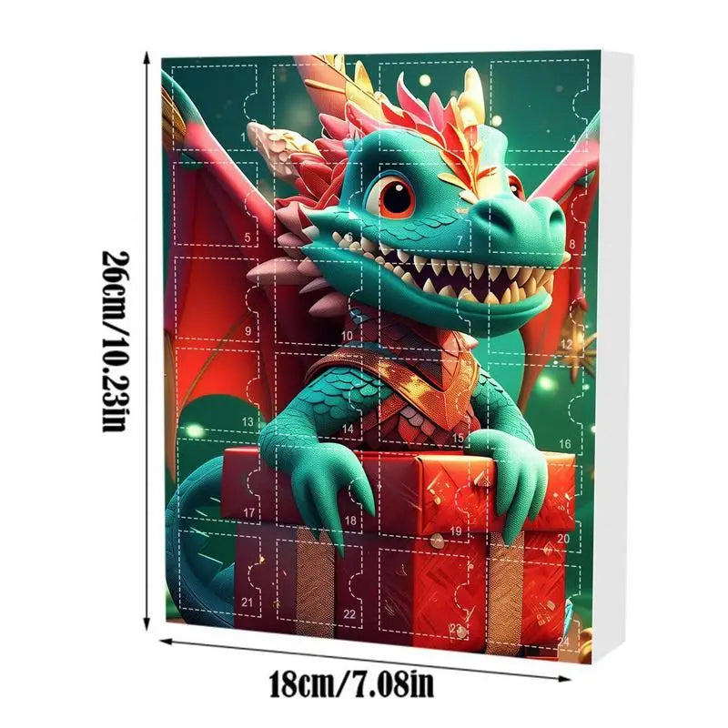 RexoRia – Adventskalender 2025 med 24 akryl-dinosaur vedhæng