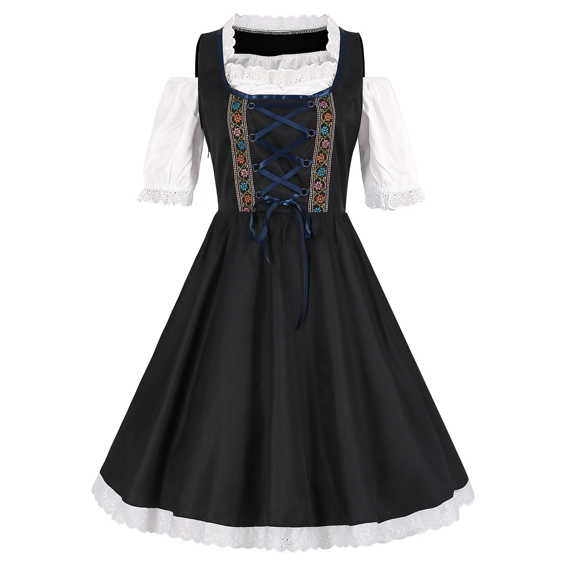 BavariaStyle – Dirndl Kleid mit Schürze & Spitze – Wiesn-Look für Damen