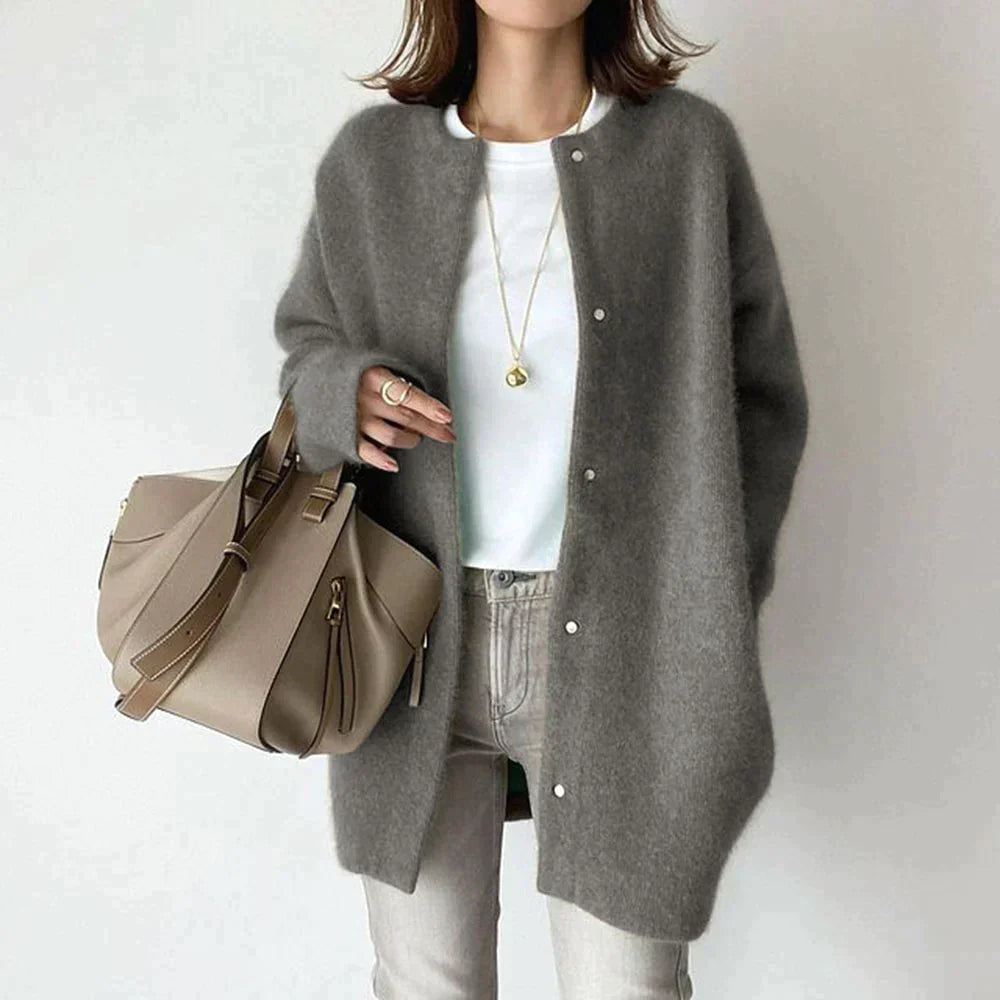 Cardigan a maniche lunghe a coste Julienne