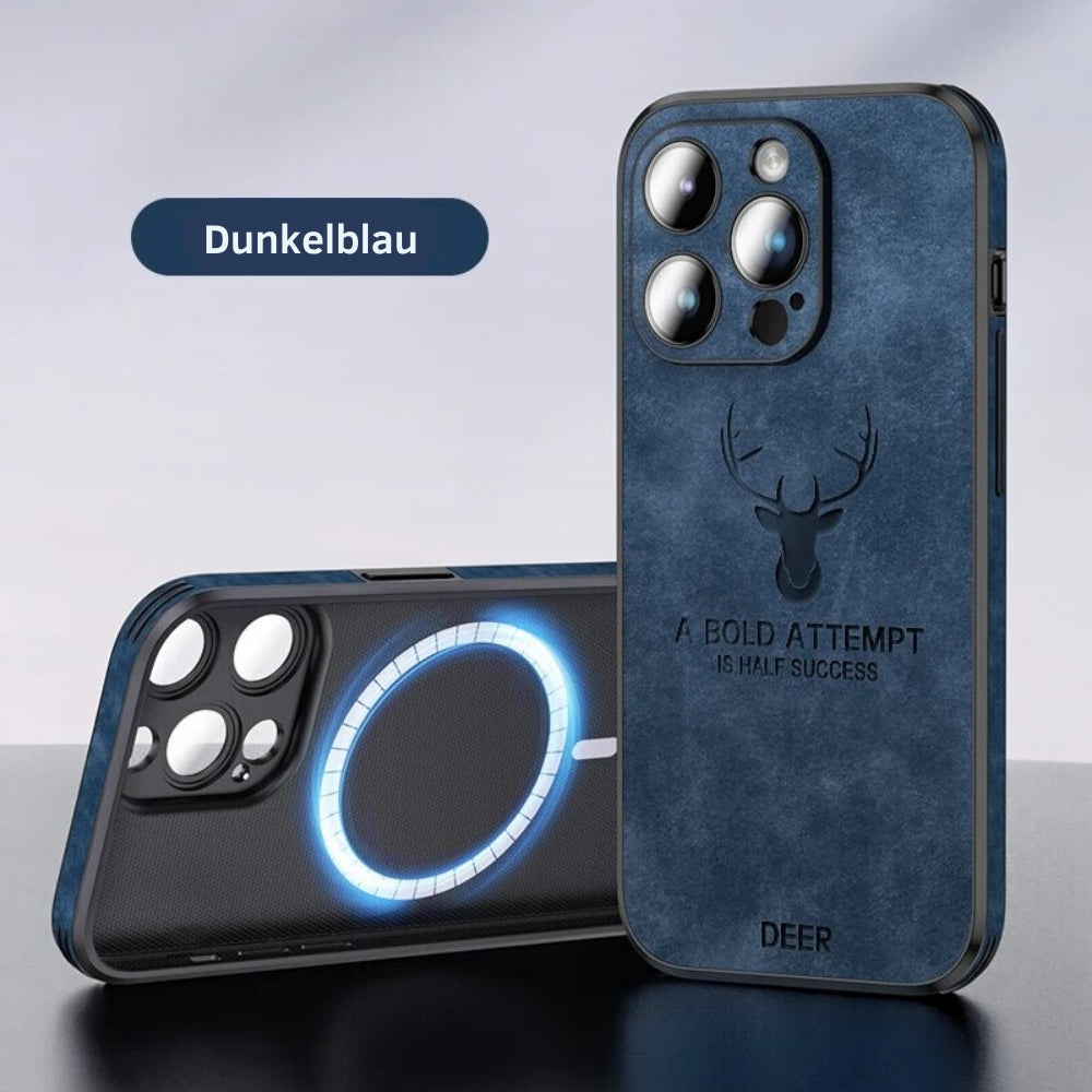Deer – iPhone-Hülle Leder stoßfest & elegant – ideal für Alltag & Büro