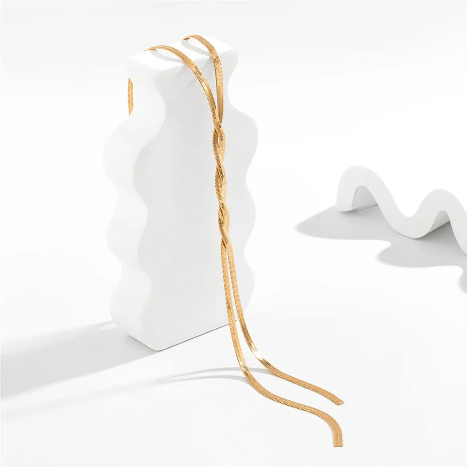 Lange Damen Halskette in Schlangenoptik – Verstellbar & Elegant