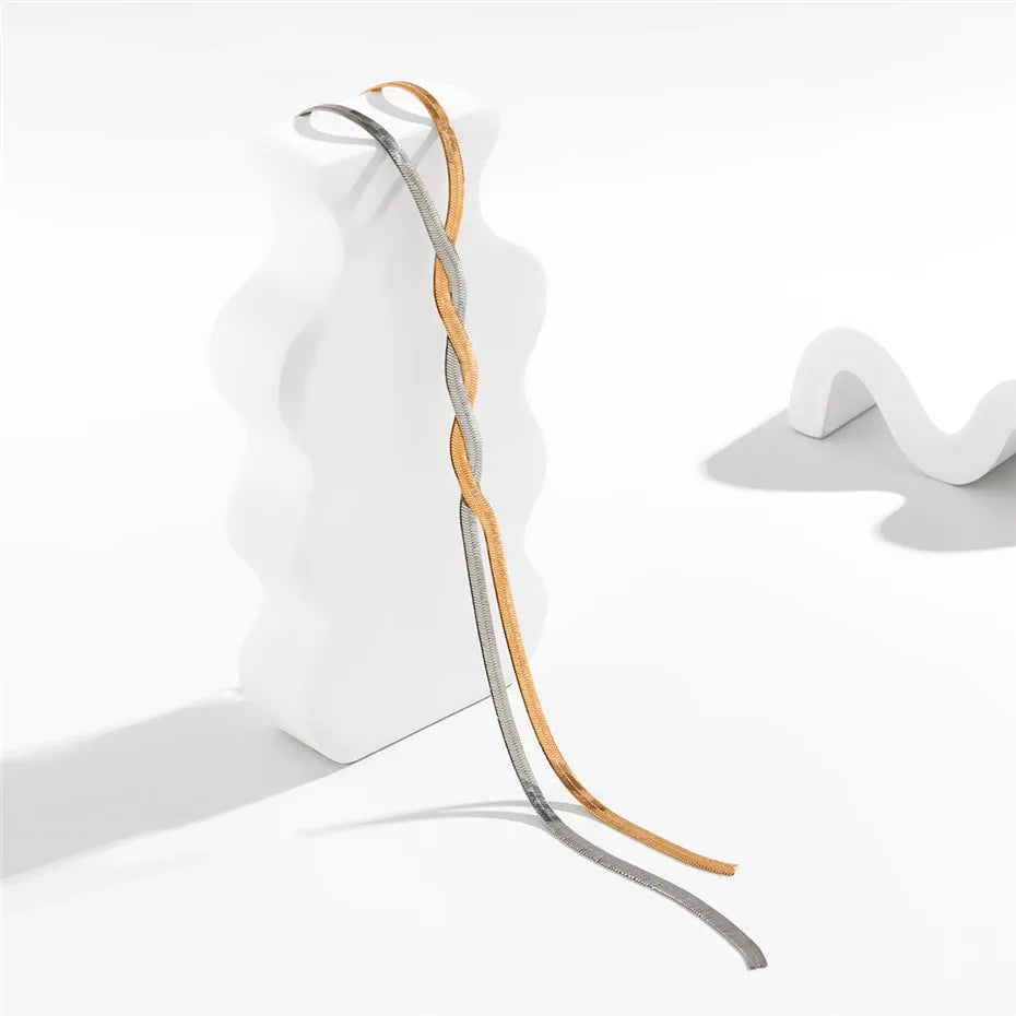 Lange Damen Halskette in Schlangenoptik – Verstellbar & Elegant