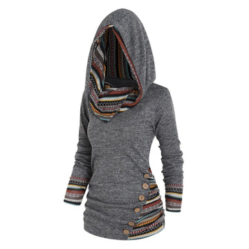 Kapuzenpullover mit Tribal-Muster – Lässig & Individuell