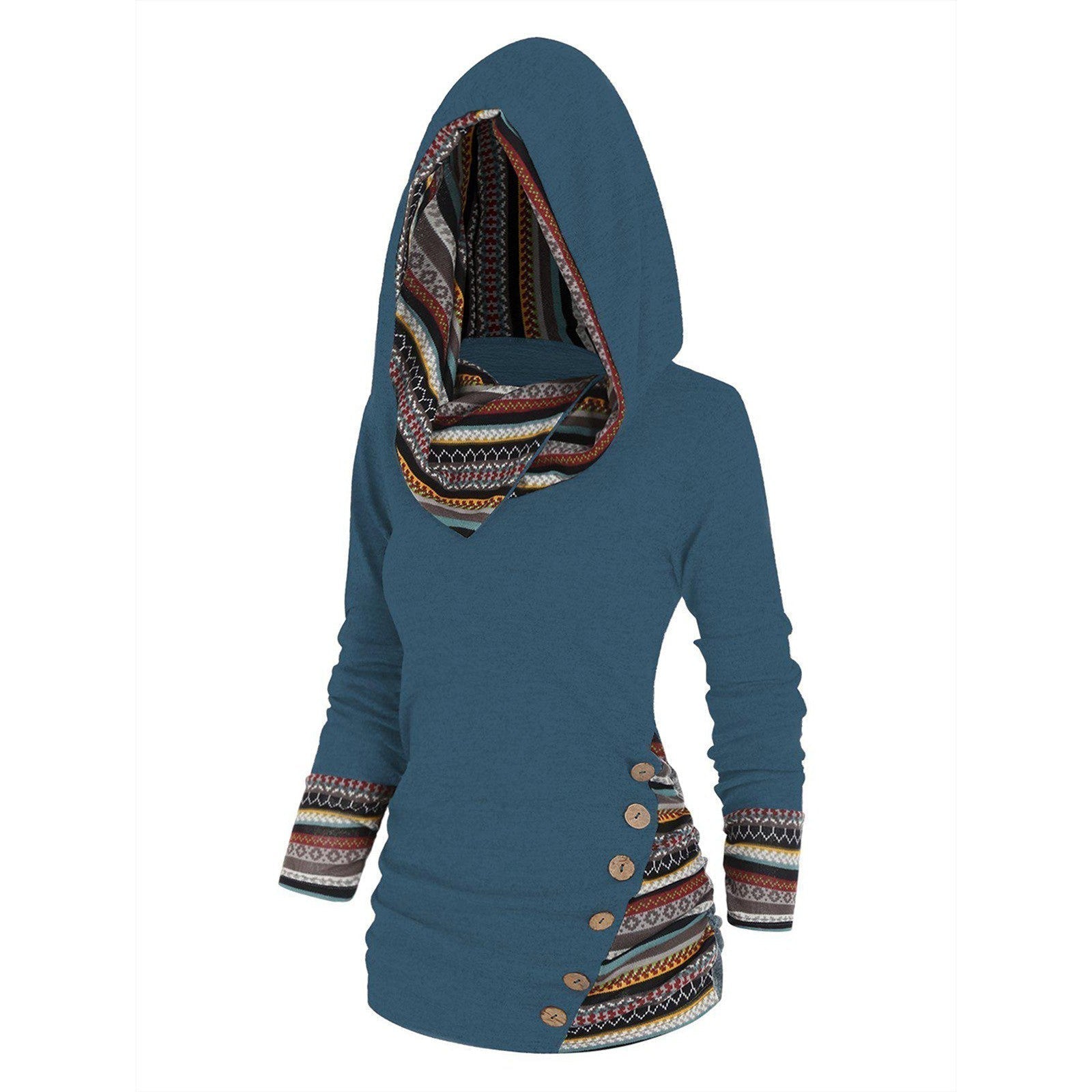 Kapuzenpullover mit Tribal-Muster – Lässig & Individuell