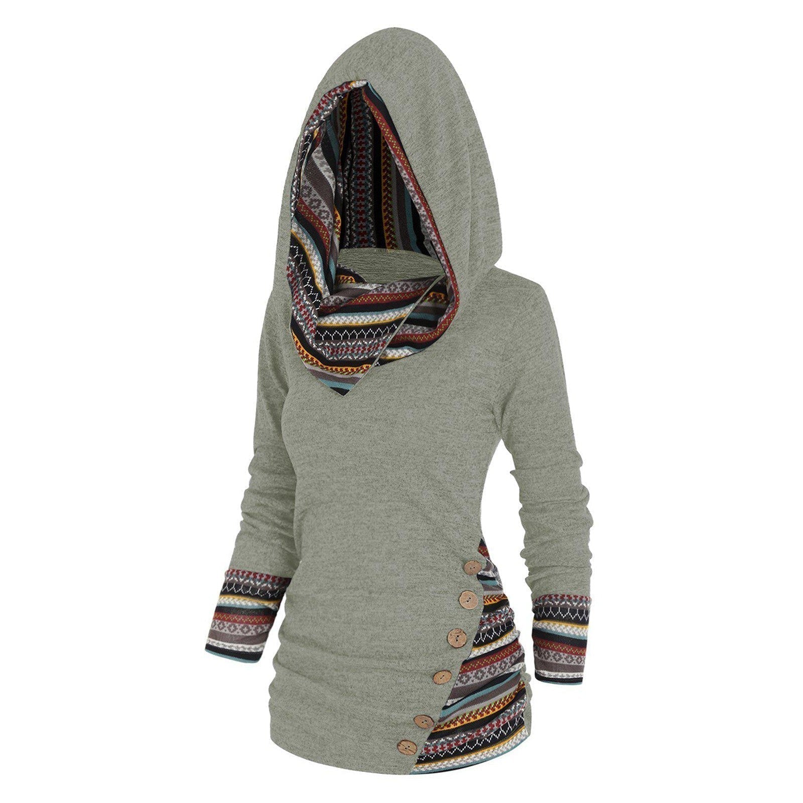 Kapuzenpullover mit Tribal-Muster – Lässig & Individuell