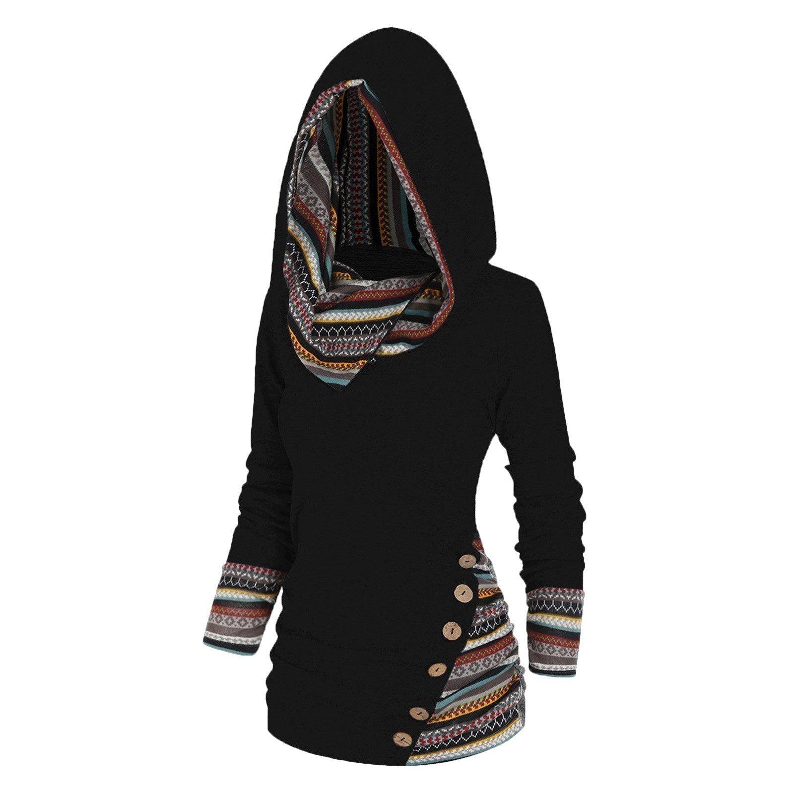 Kapuzenpullover mit Tribal-Muster – Lässig & Individuell