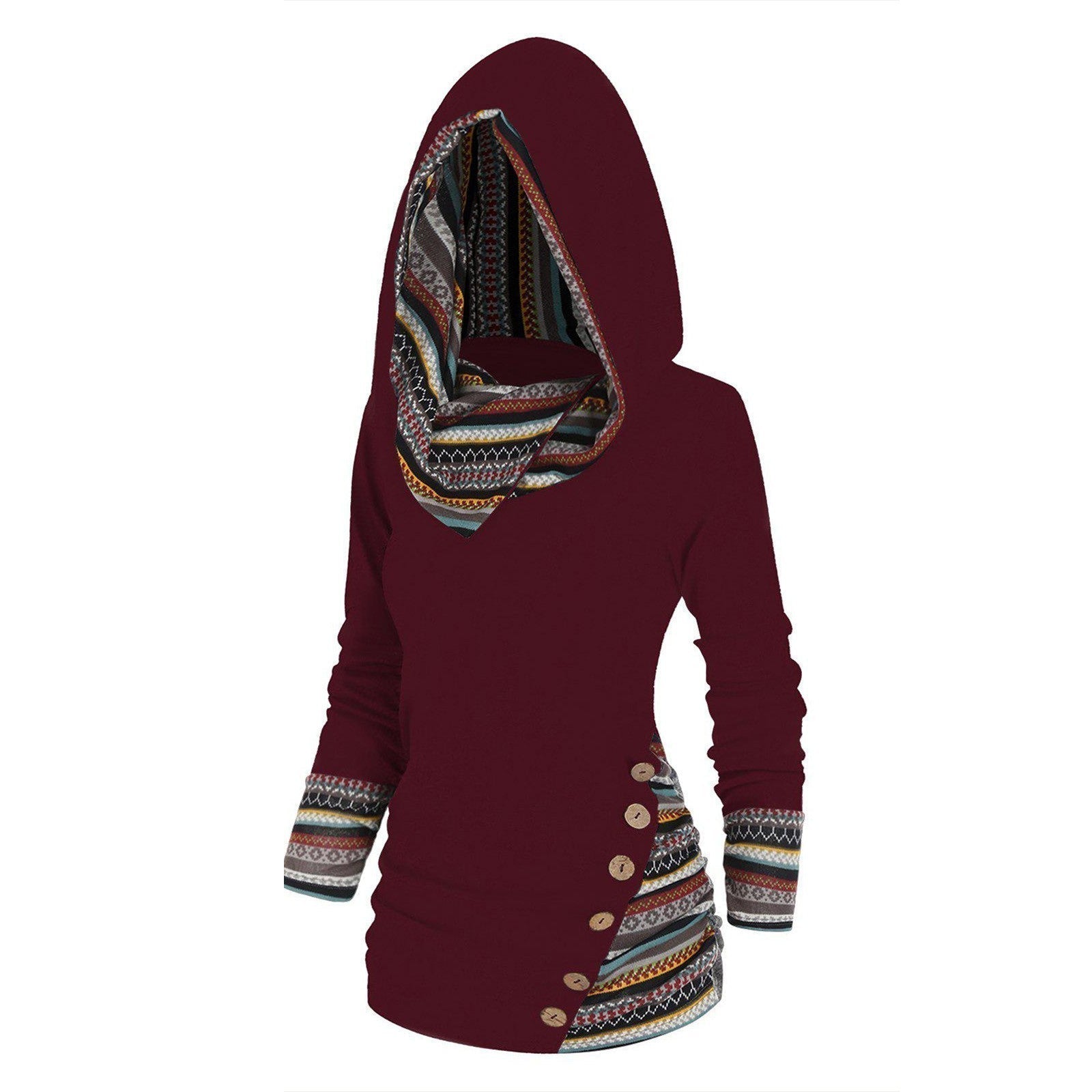 Kapuzenpullover mit Tribal-Muster – Lässig & Individuell