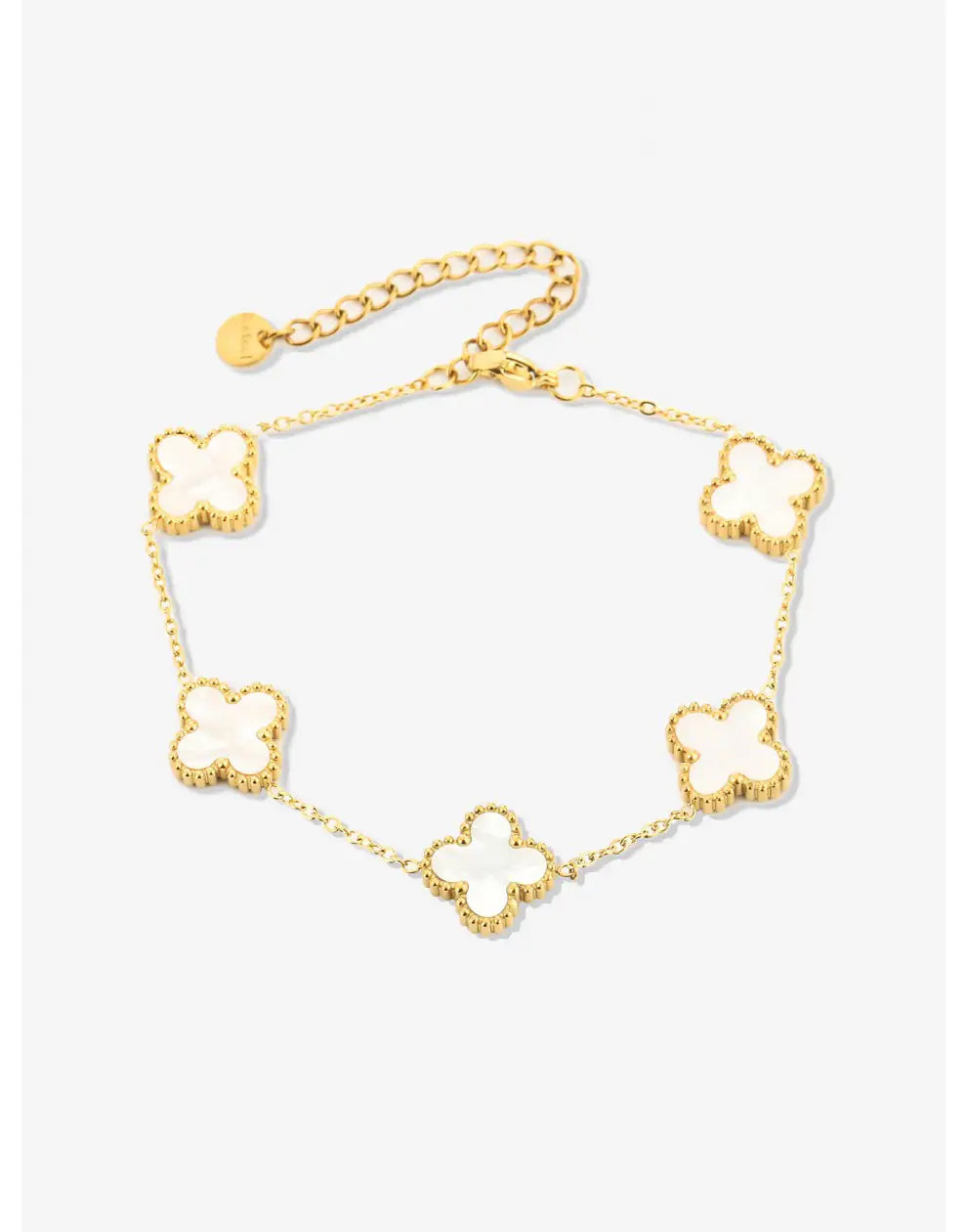 Fünfblättriges Kleeblatt-Armband aus Edelstahl – Glück & Stil vereint
