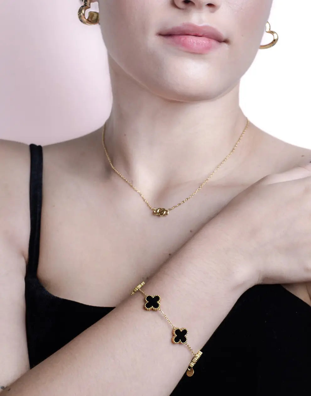 Fünfblättriges Kleeblatt-Armband aus Edelstahl – Glück & Stil vereint