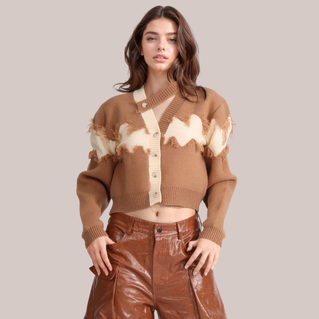 Luxuriöse Strickjacke mit Knopfleiste - Enid