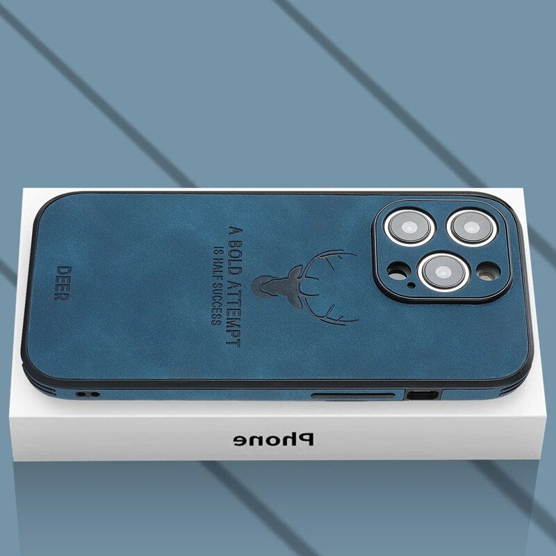 Deer – iPhone-Hülle Leder stoßfest & elegant – ideal für Alltag & Büro