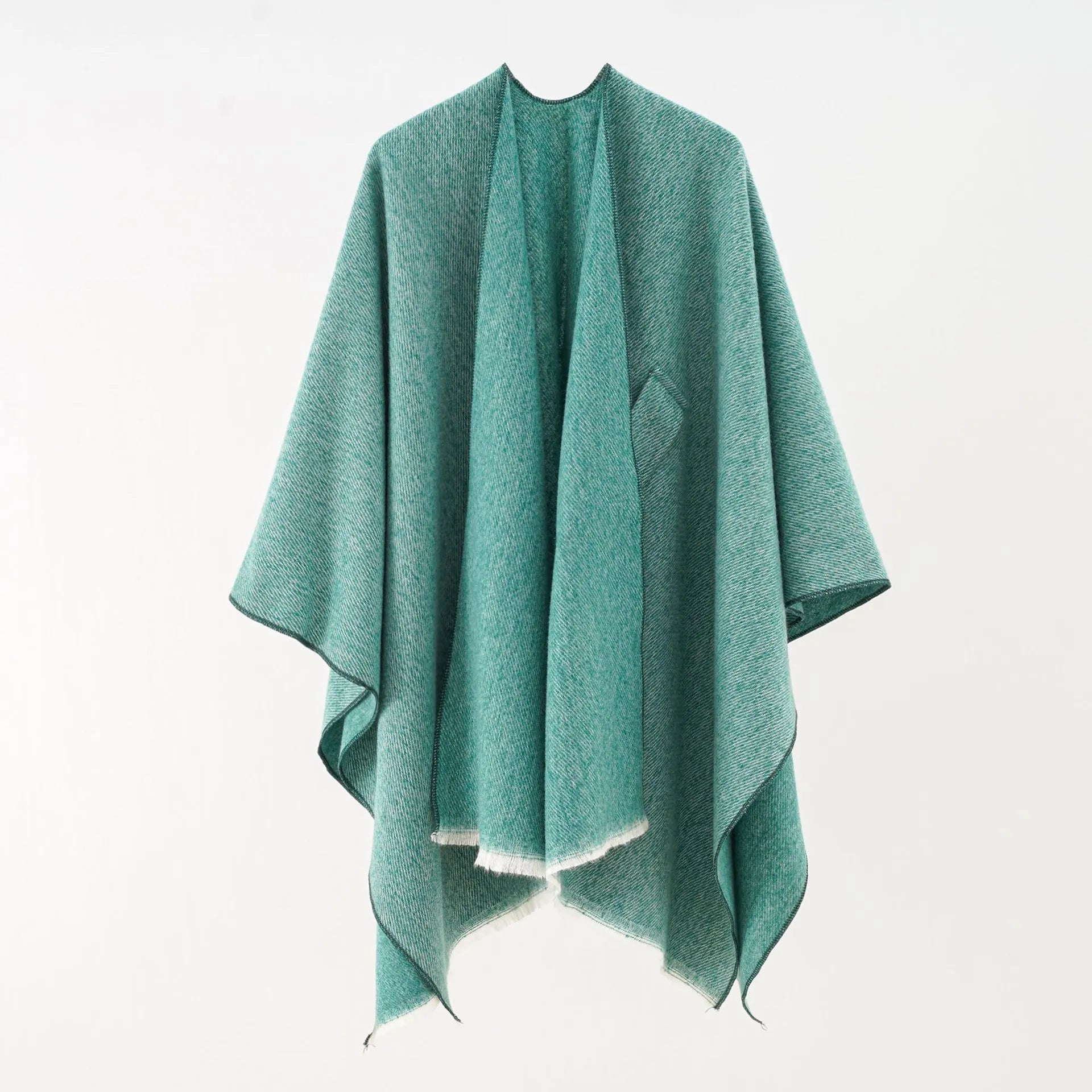 Mia Kaschmir Poncho | Poncho retrò con elegante nastro in 10 colori