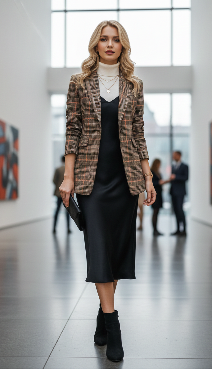 Karierter Damenblazer Elegant & Tailliert