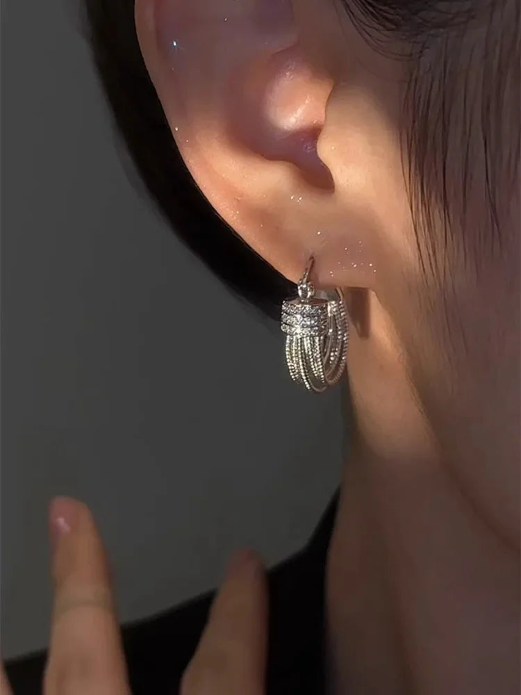 Orecchini da donna Aria geometrici a più strati in oro o argento