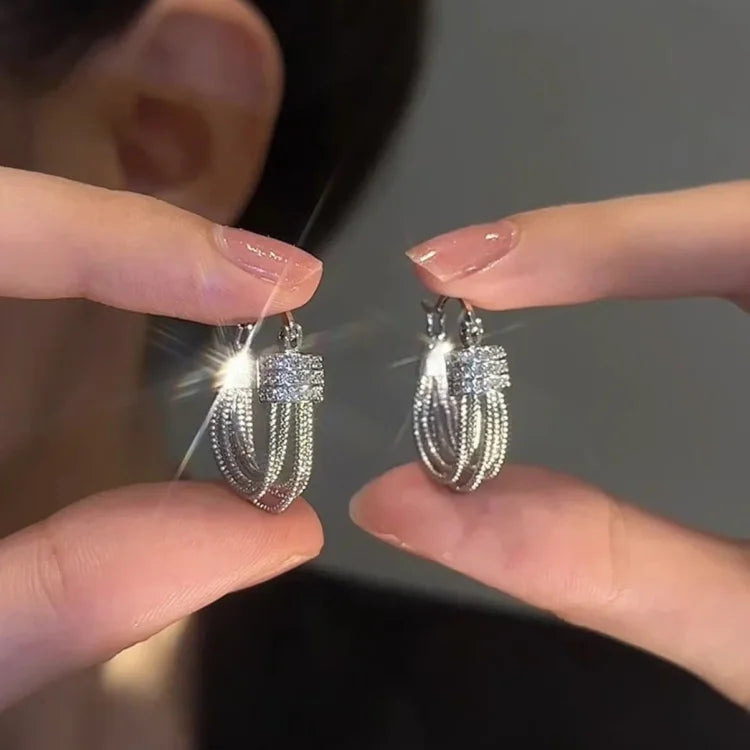 Orecchini da donna Aria geometrici a più strati in oro o argento